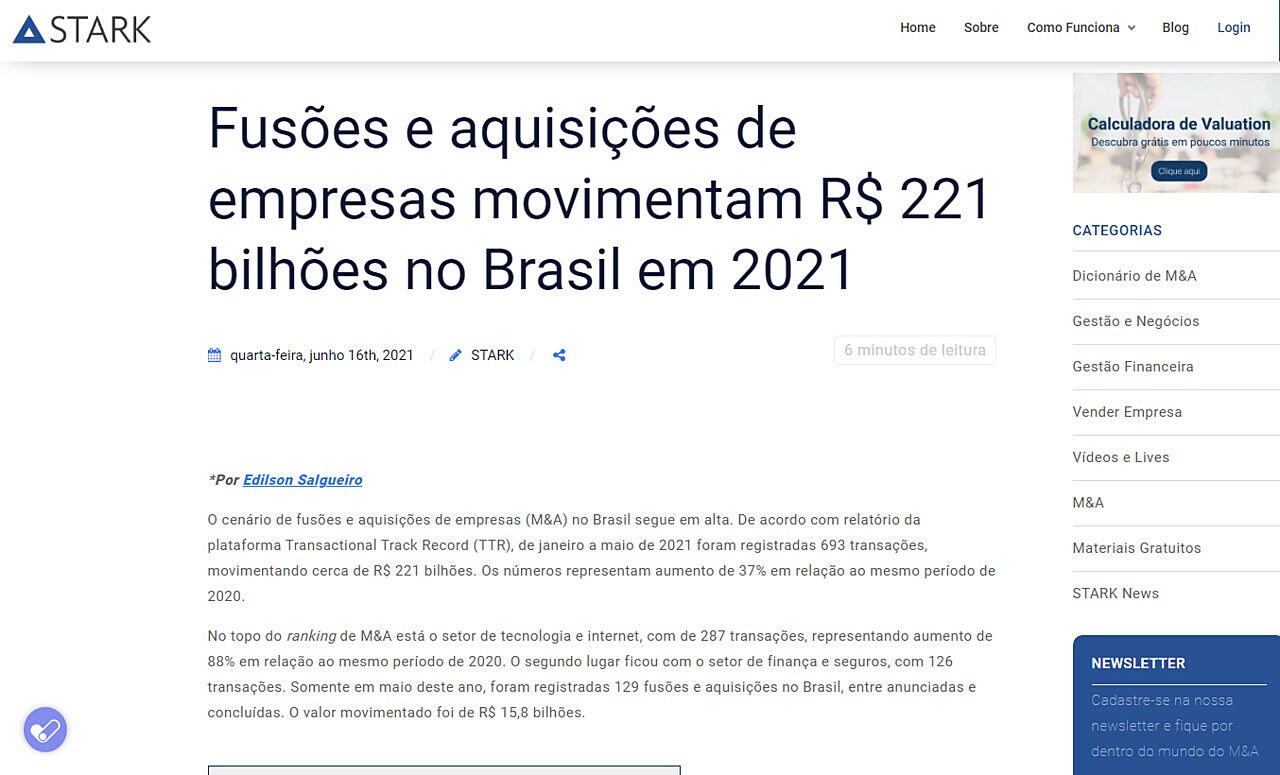 Fuses e aquisies de empresas movimentam R$ 221 bilhes no Brasil em 2021